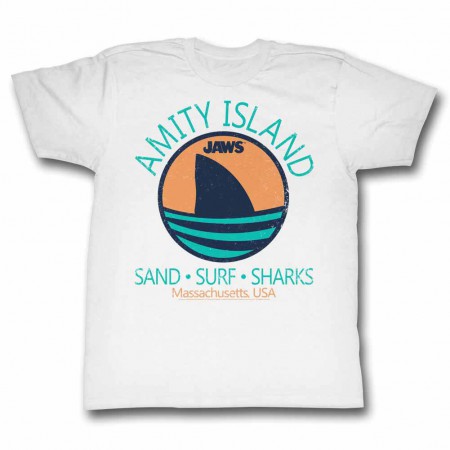 Jaws Shark Fin White TShirt