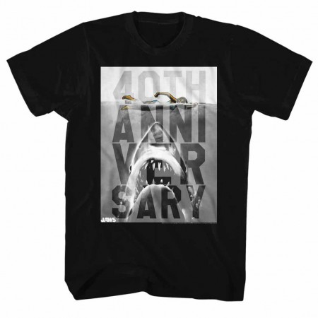 Jaws 40Th Black TShirt