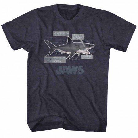 Jaws Jaws Anatomy Blue TShirt