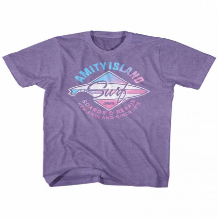 Jaws Amity Island Surf Purple TShirt