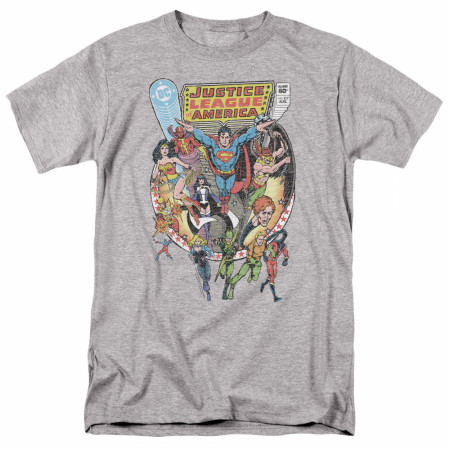 Justice League Heroes Men's Grey T-Shirt