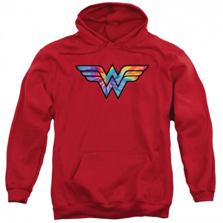 Wonder Woman Tie Dye Logo Red Hoodie