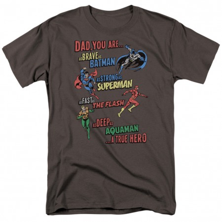 Justice League Dad Is A Hero Men's Grey T-Shirt