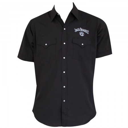 Jack Daniels Black Short Sleeve Button Down Shirt