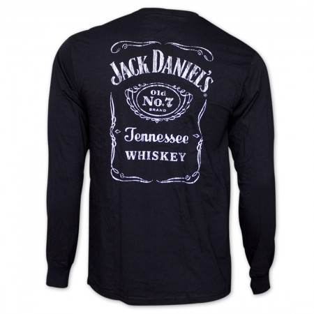 Jack Daniels Women's Classic JD Label Burnout Black T-Shirt 33361463JD-89