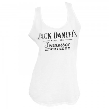 Jack Daniels Tennessee Whiskey White Ladies Tank Top