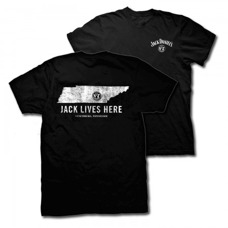 Jack Daniels Jack Lives Here Black Tee Shirt