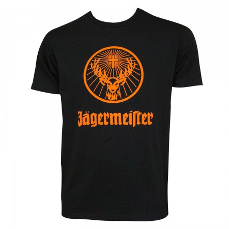 Jagermeister Orange Logo Men's Black T-Shirt