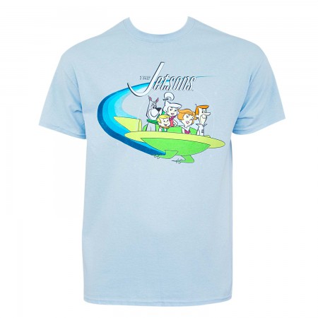 The Jetsons Men's Light Blue Flying Saucer T-Shirt