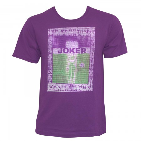 Joker Men's Purple Embroidered Frame T-Shirt