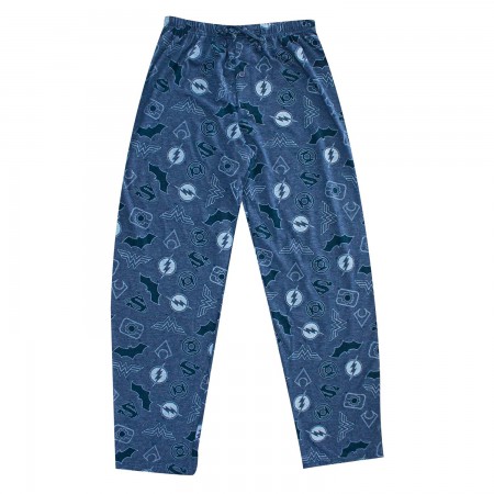 Justice League Superhero Logos Pajama Pants