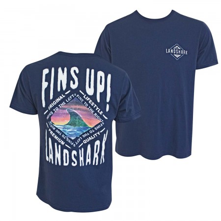 Landshark Fins Up Men's Blue T-Shirt