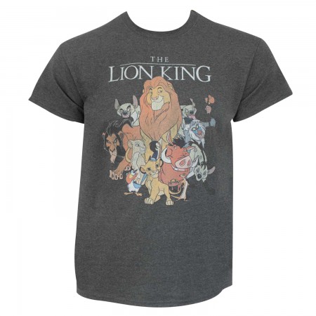 Lion King Men's Grey Distressed T-Shirt