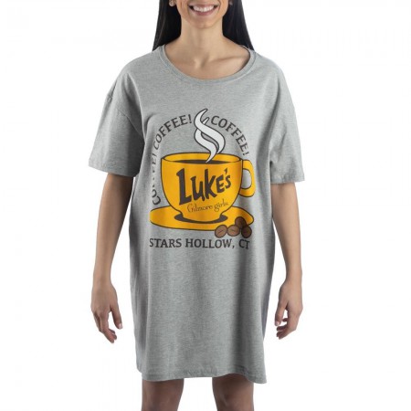 Gilmore Girls Women's Grey Luke's Coffee Shop Night Shirt