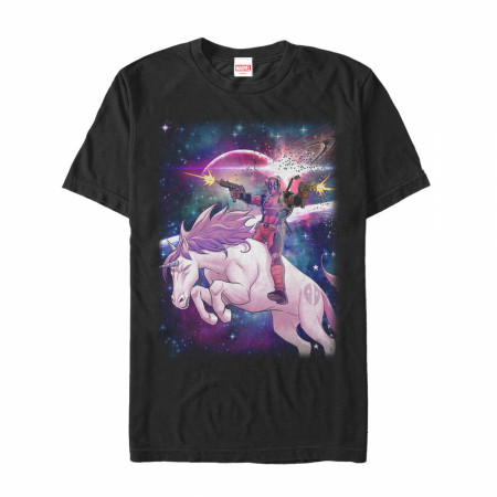 Marvel Legendary Deadpool on Space Unicorn Men's T-Shirt