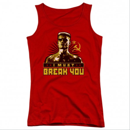Rocky I Must Break You Red Juniors Tank Top