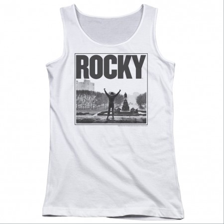 Rocky Top Of Stairs White Juniors Tank Top