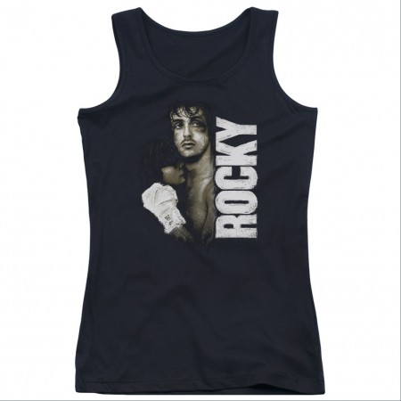 Rocky Painted Black Juniors Tank Top