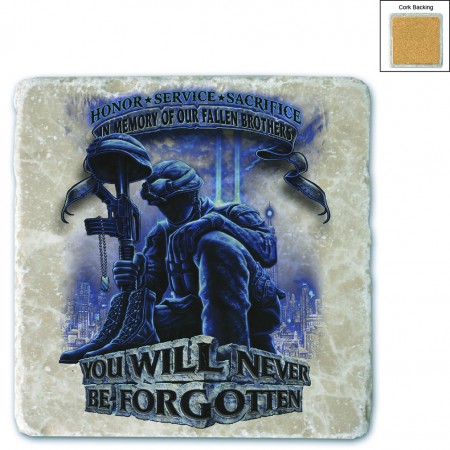 Soldier You Will Never Be Forgotten Stone Coaster
