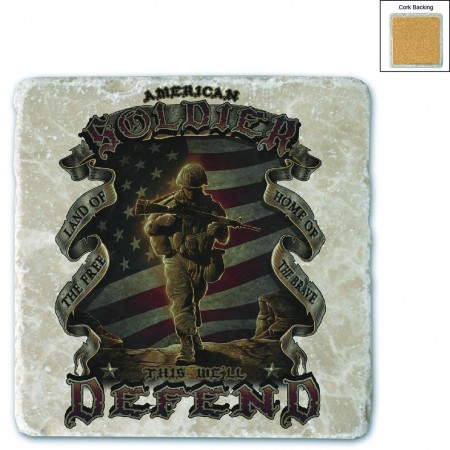 USA American Soldier Stone Coaster