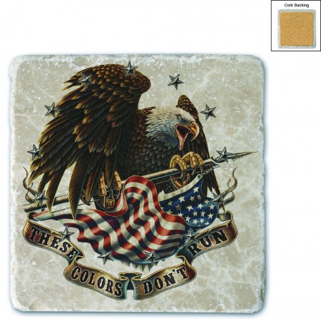USA Patriotic These Color Don't Run Stone Coaster
