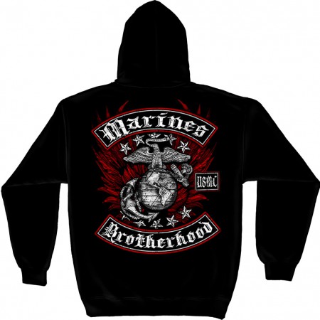 USMC Marines Brothershood Black Hoodie