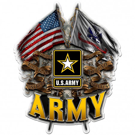 US Army Double Flag Decal Sticker
