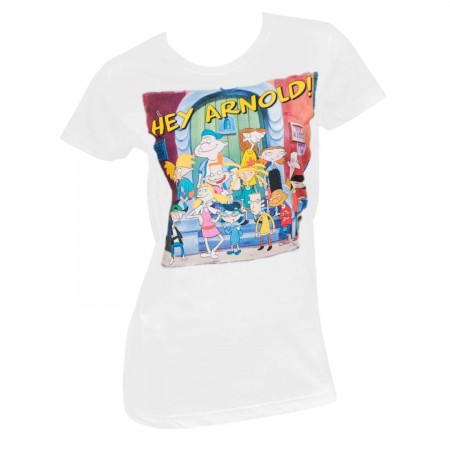 Hey Arnold Women's White Squad T-Shirt