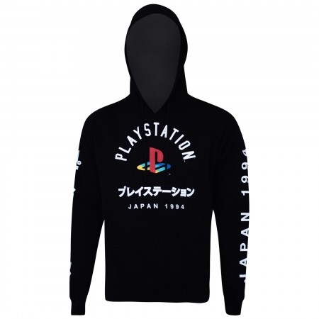 Playstation Men's Black Japanese Logo Hoodie Sweatshirt