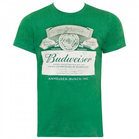 Budweiser St. Patricks Day Green Label Tee Shirt