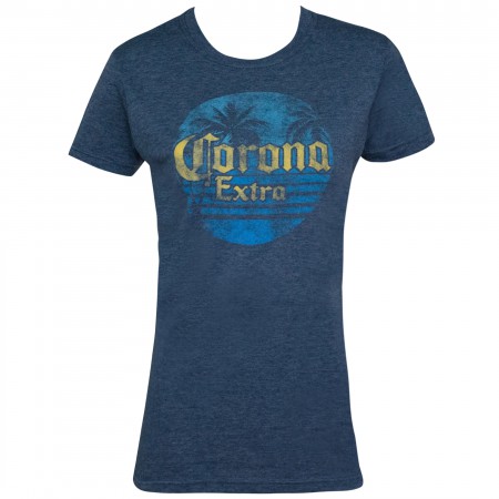 Corona Extra Sunset Logo Blue Women's Tee Shirt