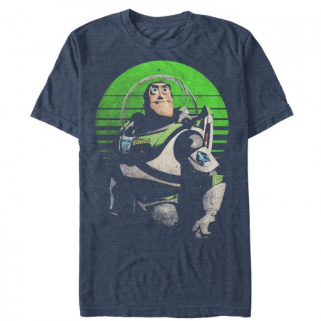 Toy Story Women's Heather Blue Distressed Buzz Lightyear T-Shirt