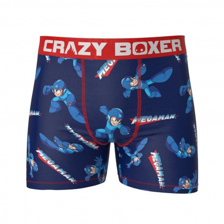 Mega Man All Over Men's Blue Boxers