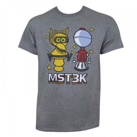 Mystery Science Theater 3000 Men's Gray Chibi Robots T-Shirt