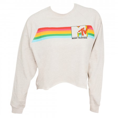 MTV Off-White High-Low Women's Raglan Sweatshirt