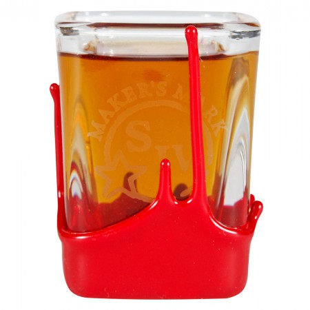 Maker's Mark Red Wax Square Shot Glass