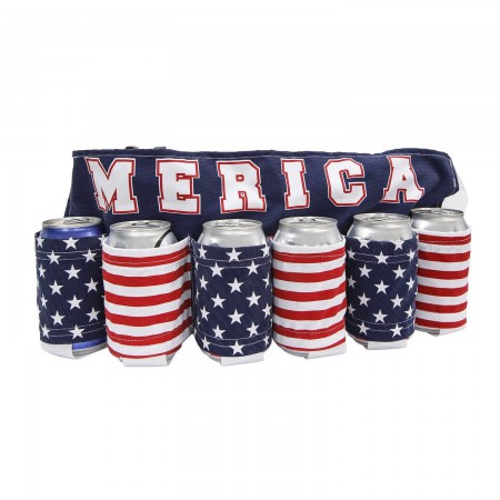 'Merica Patriotic Stars and Stripes Beer Belt