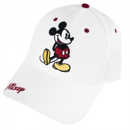 Mickey Mouse Classic Look Unisex White Adjustable Hat