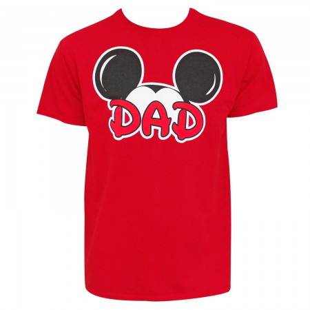 Mickey Mouse Dad Ears Men's Red T-Shirt