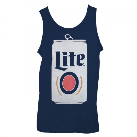 Miller Lite Can Design Men's Blue Tank Top