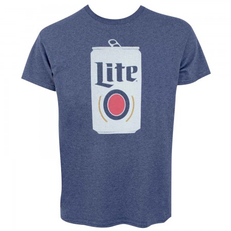 Miller Lite Can Men's Heather Navy Blue T-Shirt
