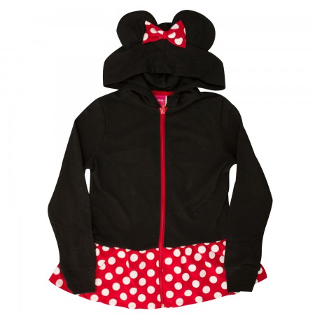 Minnie Mouse Girl's Black Ears Costume Hoodie
