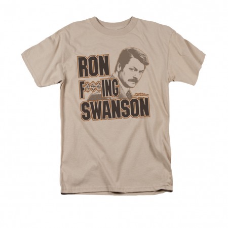 Parks & Recreation Men's Beige Ron F***ing Swanson T-Shirt