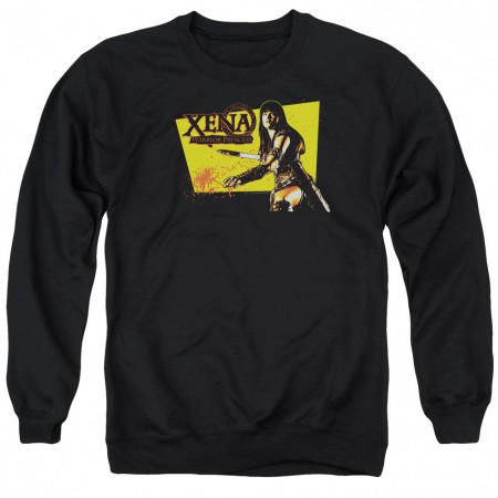 Xena Cut Up Black Crew Neck Sweatshirt