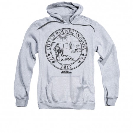 Parks And Recreation Pawnee Seal Gray Pullover Hoodie