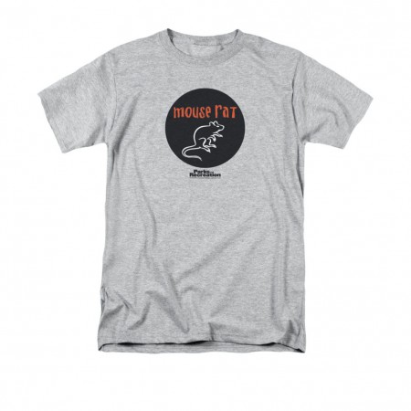 Parks & Recreation Men's Gray Mouse Rat Circle Logo T-Shirt