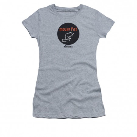 Parks And Recreation Juniors Gray Mouse Rat Circle T-Shirt