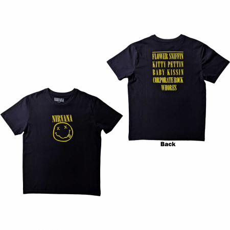 Nirvana Flower Sniffin Front and Back Print T-Shirt