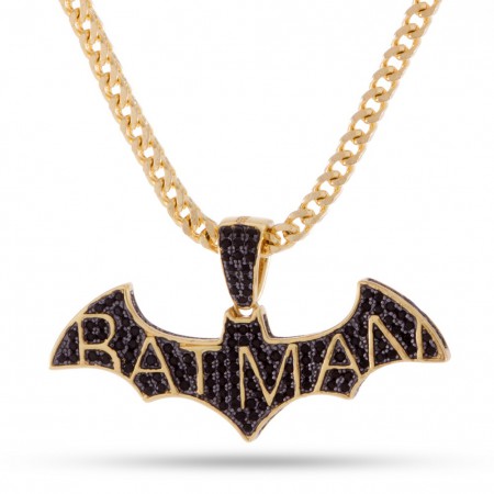 Batman Logo Black and Gold Necklace