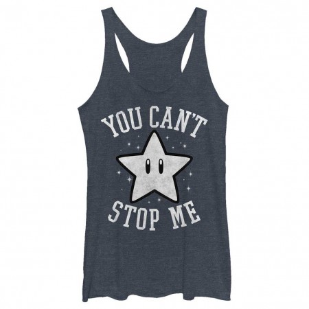 Nintendo Cant Stop Blue Juniors Tank Top